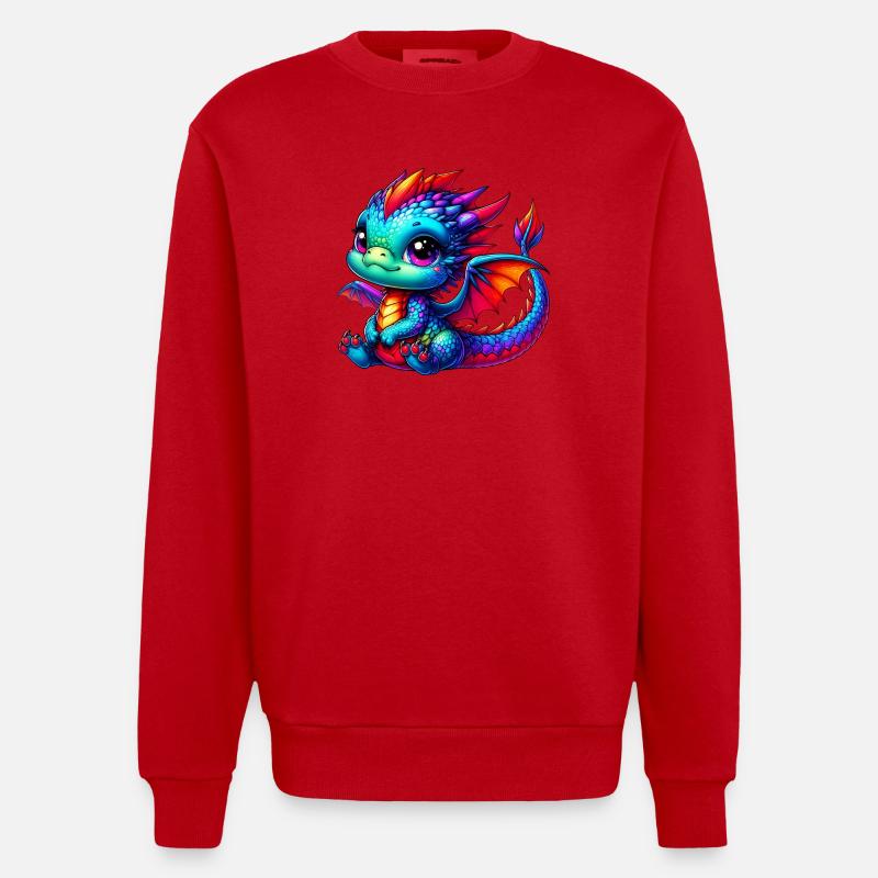 Dragon - Sweat bio épais oversize fabriqué en UE - rouge