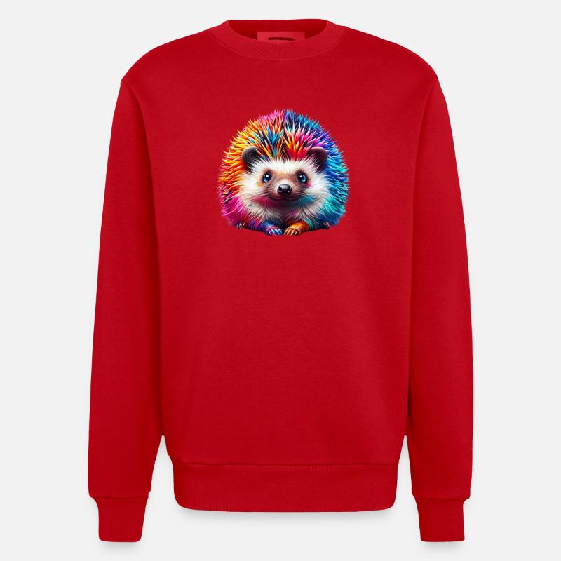 Hedgehog - Heavyweight Oversized Organic Crew Neck Made in EU - red