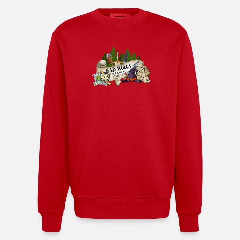 Bad Rolls make great stories - Heavyweight Oversized Organic Crew Neck Made in EU - Rot