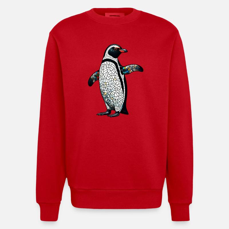 Penguin - Heavyweight Oversized Organic Crew Neck Made in EU - red