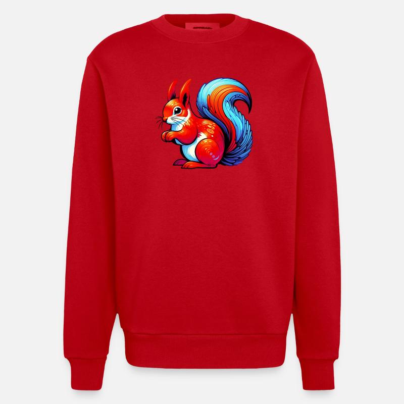 Eichhörnchen - Heavyweight Oversized Organic Crew Neck Made in EU - Rot