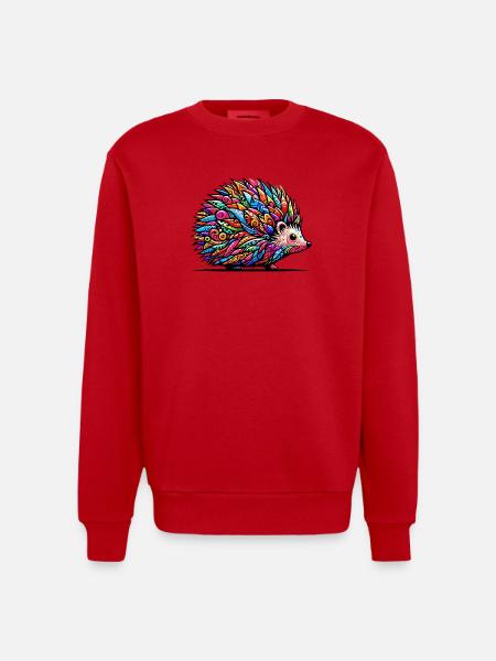 Hedgehog - Heavyweight Oversized Organic Crew Neck Made in EU - red