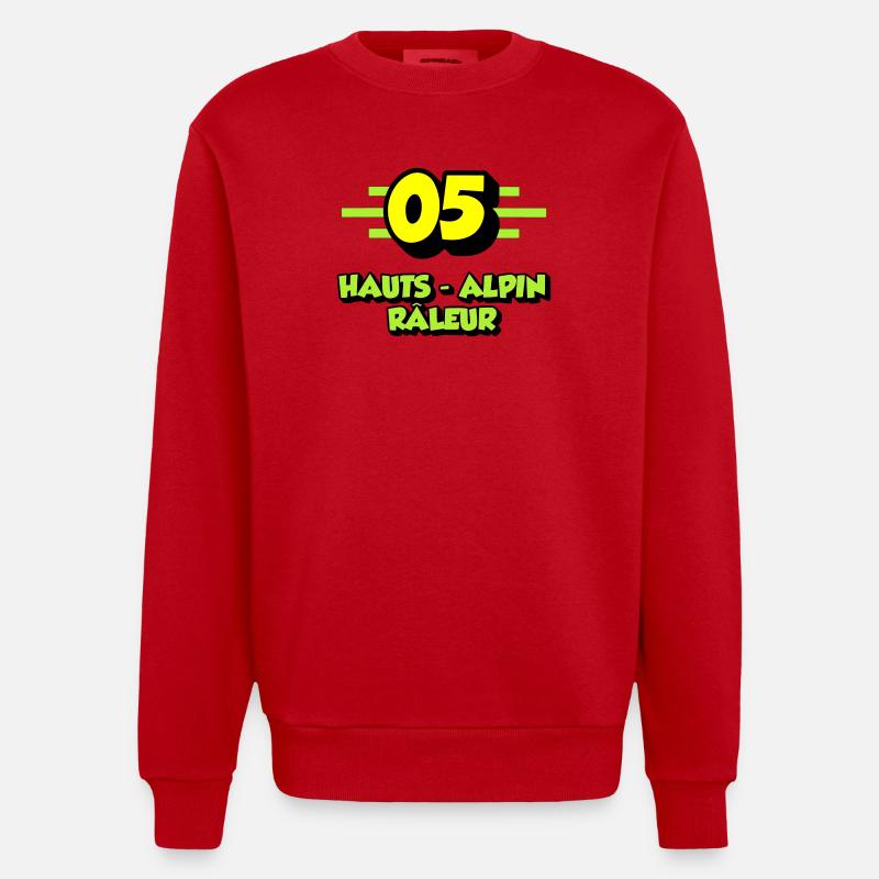 Hochalpiner Nörgler - Heavyweight Oversized Organic Crew Neck Made in EU - Rot