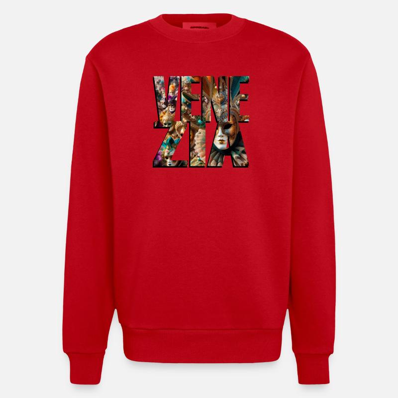 VENEDIG - Heavyweight Oversized Organic Crew Neck Made in EU - Rot
