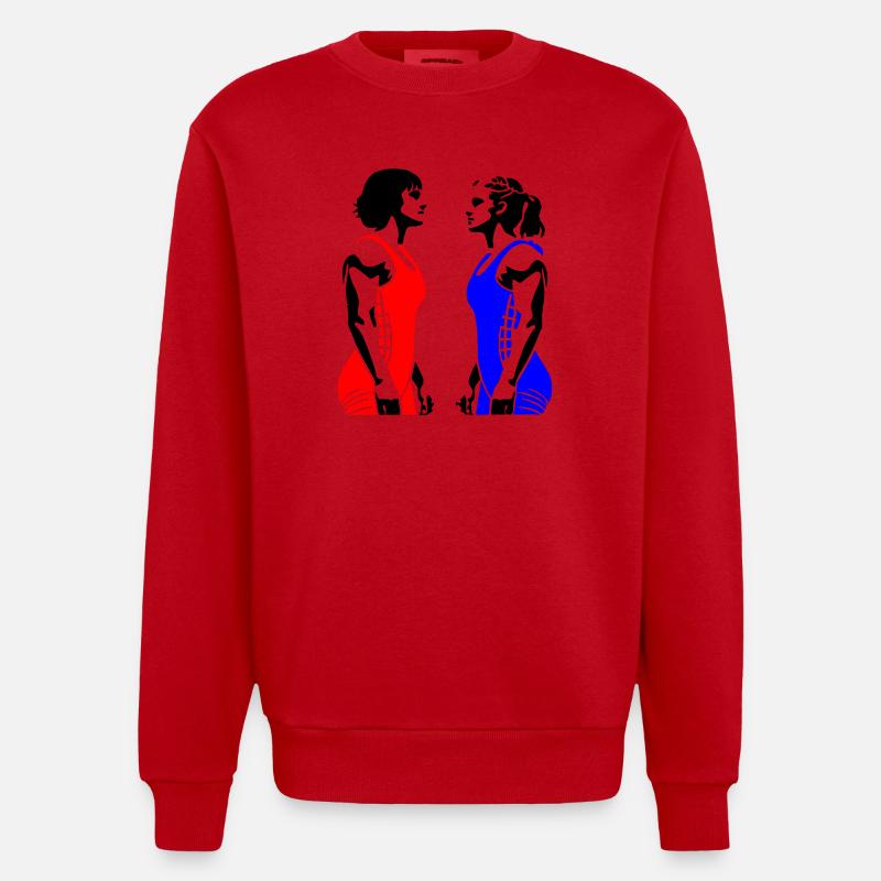 Frauen Ringen - Heavyweight Oversized Organic Crew Neck Made in EU - Rot