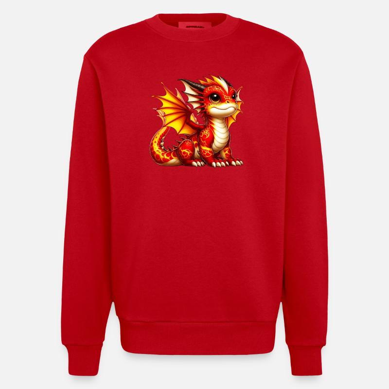 Dragon - Sweat bio épais oversize fabriqué en UE - rouge