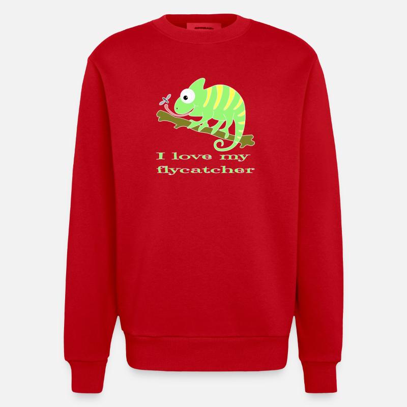Chamaeleon tier - Heavyweight Oversized Organic Crew Neck Made in EU - Rot