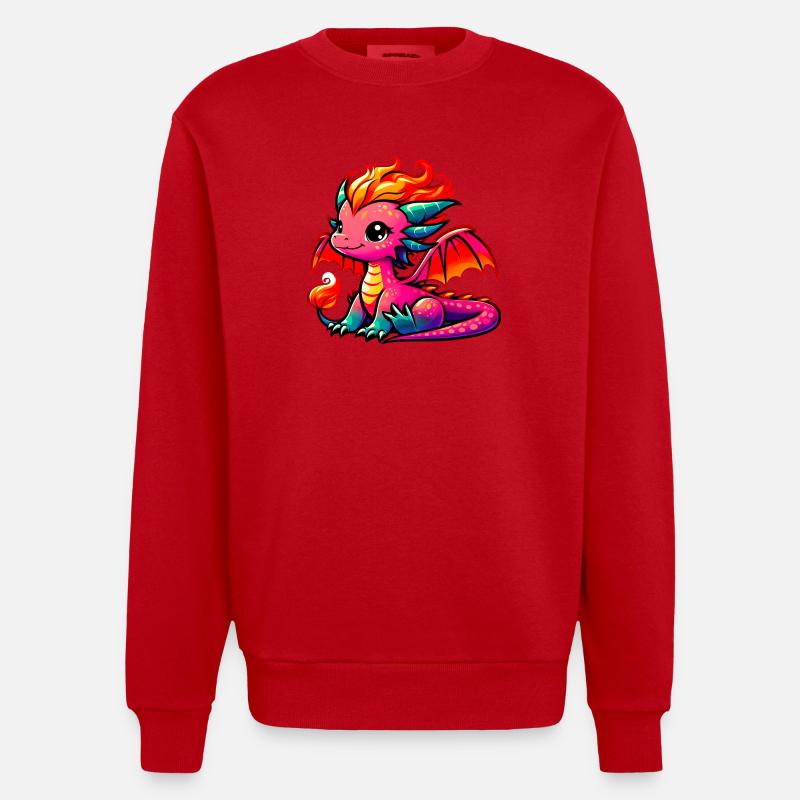 Dragon - Sweat bio épais oversize fabriqué en UE - rouge