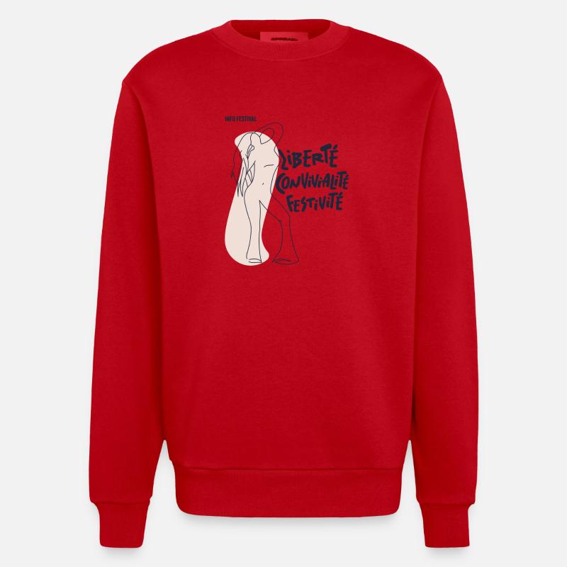 Fühl dich frei Mädchen - Heavyweight Oversized Organic Crew Neck Made in EU - Rot