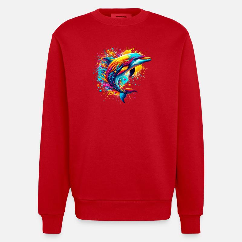 Delfin - Heavyweight Oversized Organic Crew Neck Made in EU - Rot