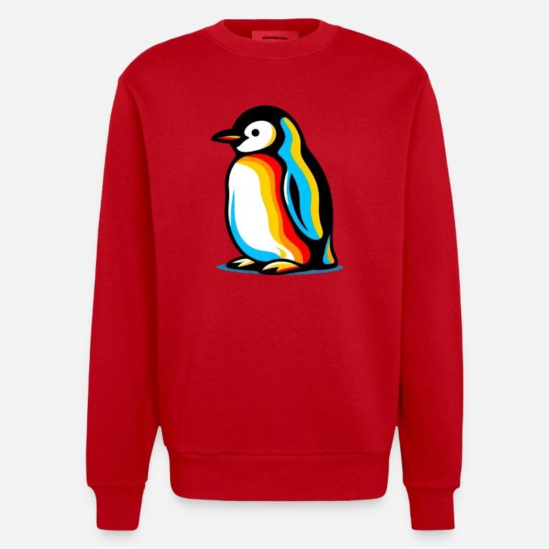 Penguin - Heavyweight Oversized Organic Crew Neck Made in EU - red