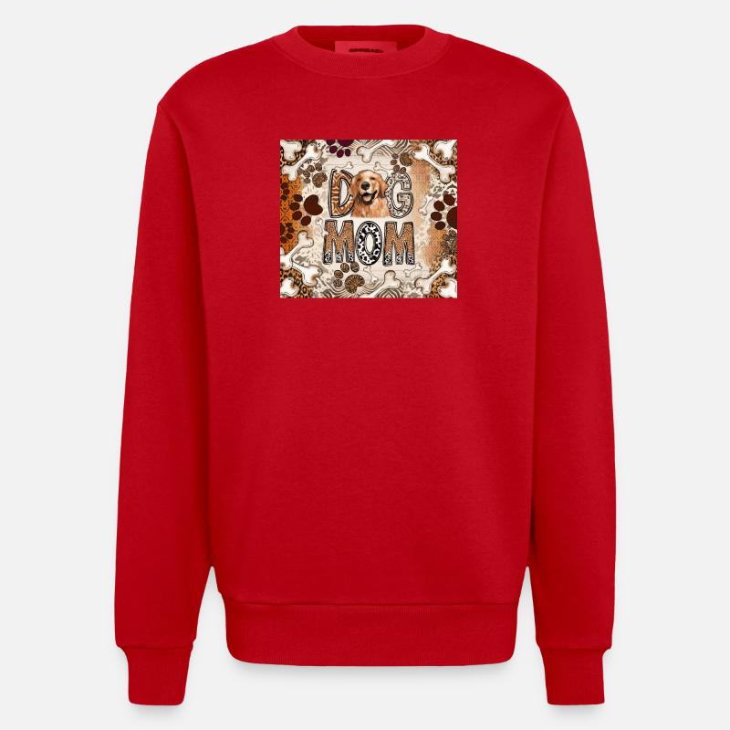 Chien Maman Imprimé Léopard - Sweat bio épais oversize fabriqué en UE - rouge