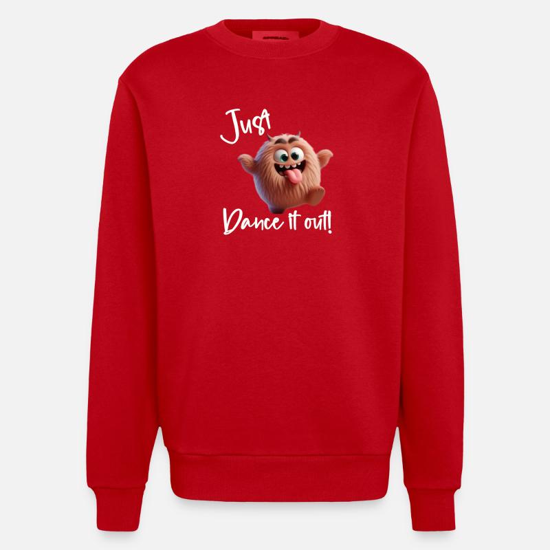 Just dance it out! - Heavyweight Oversized Organic Crew Neck Made in EU - red