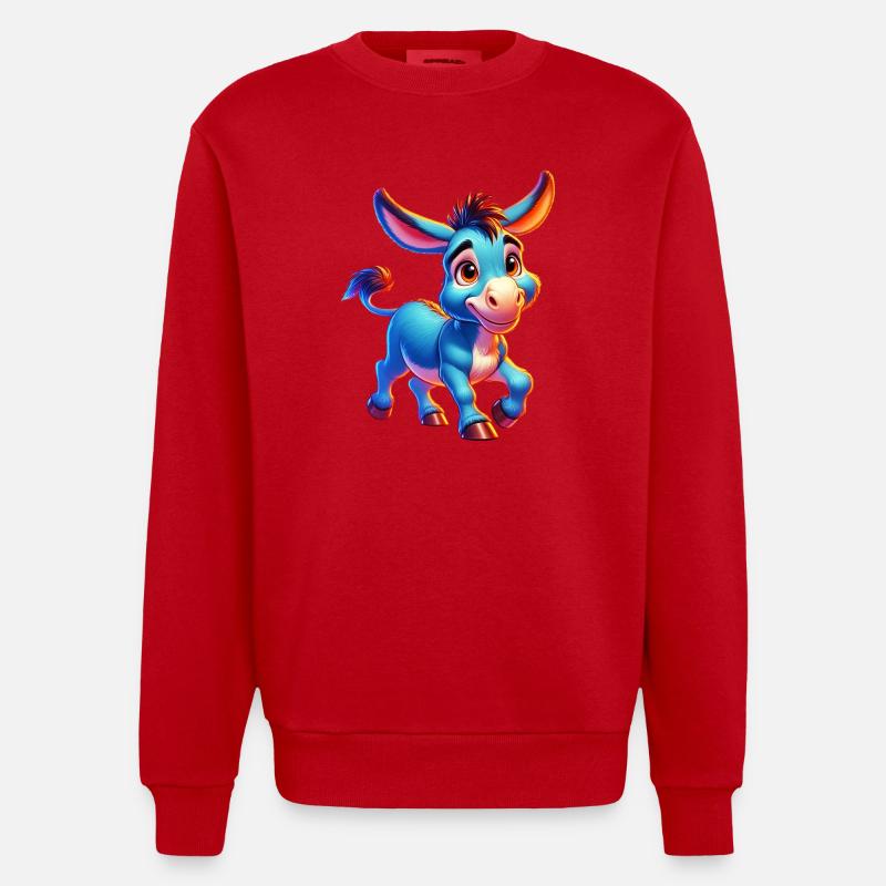 Donkey Mule - Heavyweight Oversized Organic Crew Neck Made in EU - red