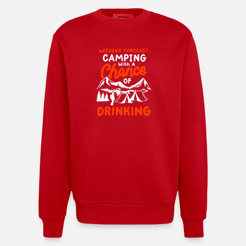 Camping Camper - Heavyweight Oversized Organic Crew Neck Made in EU - Rot