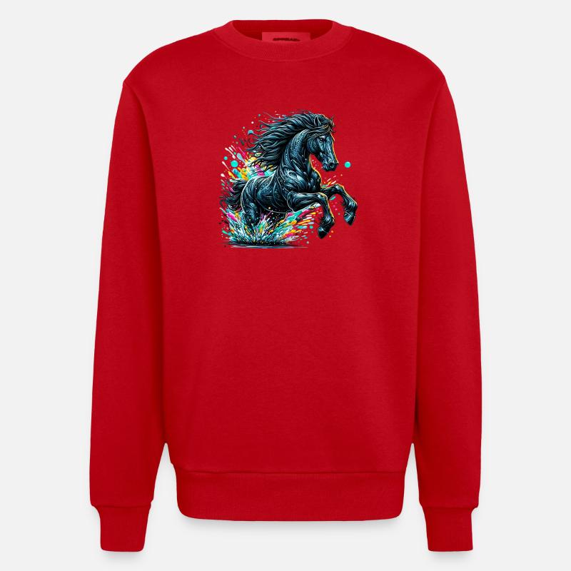 Cheval - Sweat bio épais oversize fabriqué en UE - rouge