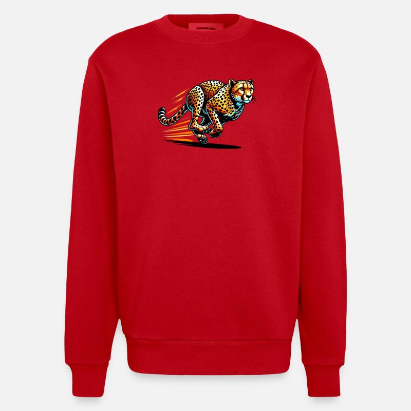 Gepard - Heavyweight Oversized Organic Crew Neck Made in EU - Rot