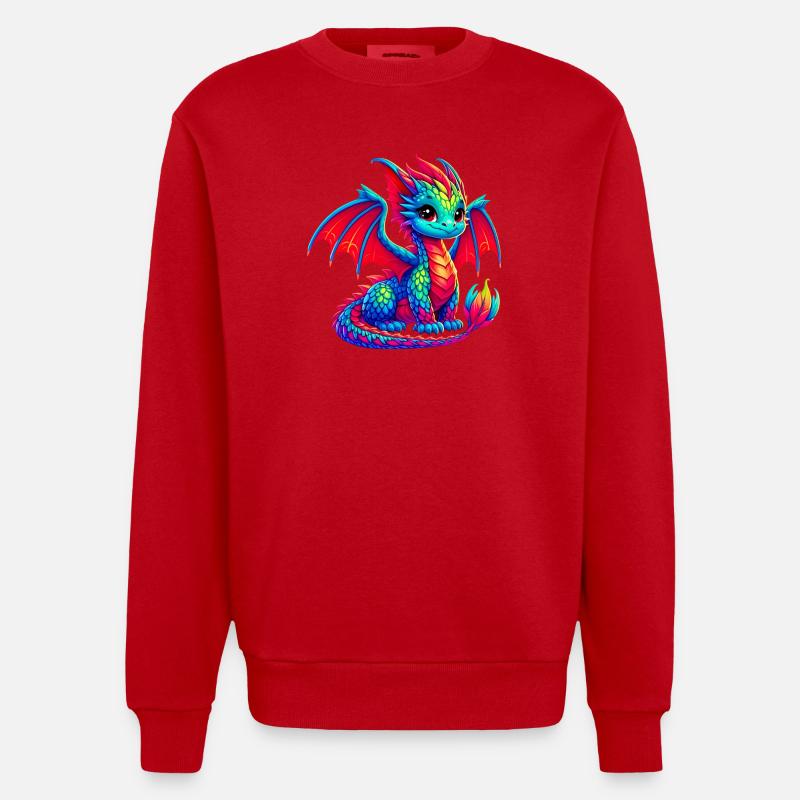 Dragon - Sweat bio épais oversize fabriqué en UE - rouge
