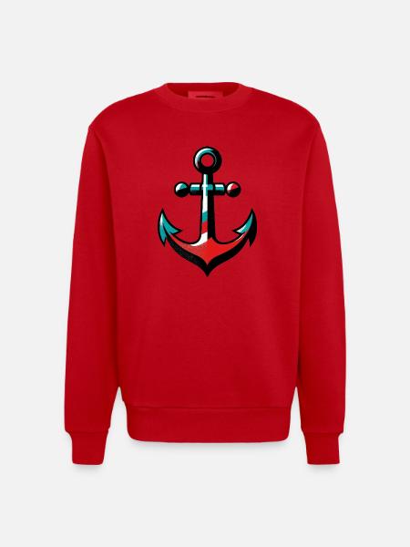 Une ancre - Sweat bio épais oversize fabriqué en UE - rouge