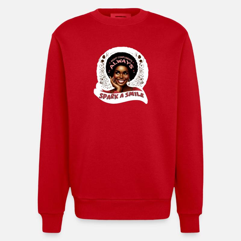 SPARK A SMILE - Sweat bio épais oversize fabriqué en UE - rouge