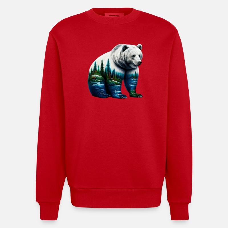 Ours - Sweat bio épais oversize fabriqué en UE - rouge