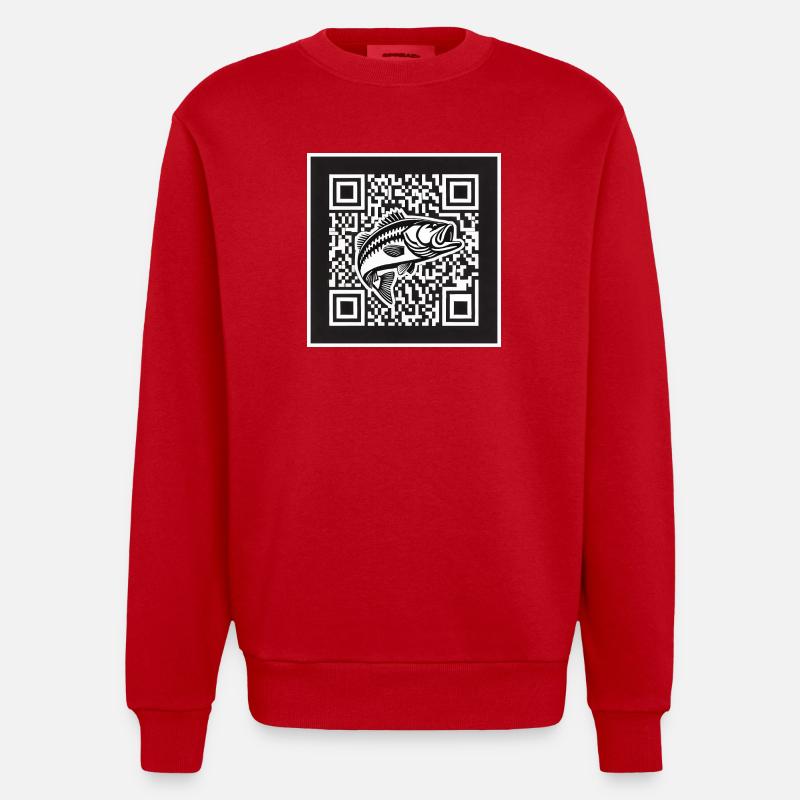 Design de code QR Perch - Sweat bio épais oversize fabriqué en UE - rouge