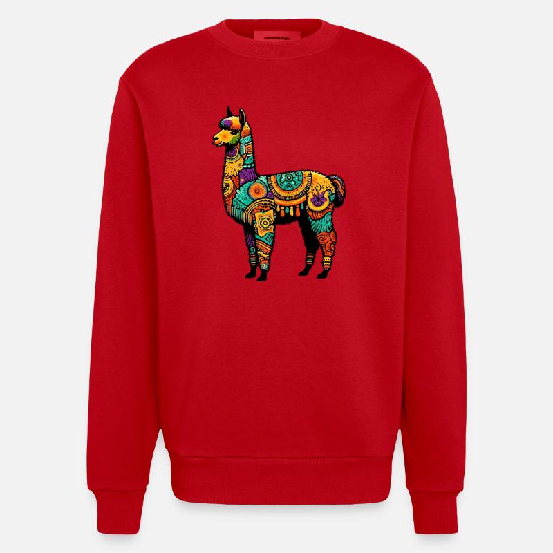 Alpaca - Heavyweight Oversized Organic Crew Neck Made in EU - red