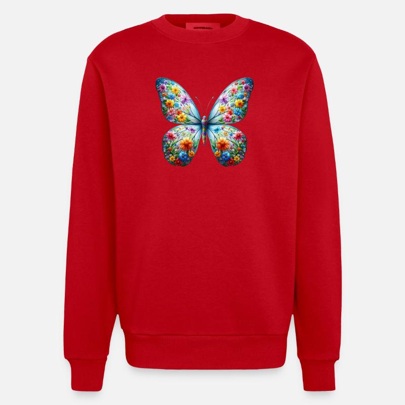Papillon - Sweat bio épais oversize fabriqué en UE - rouge