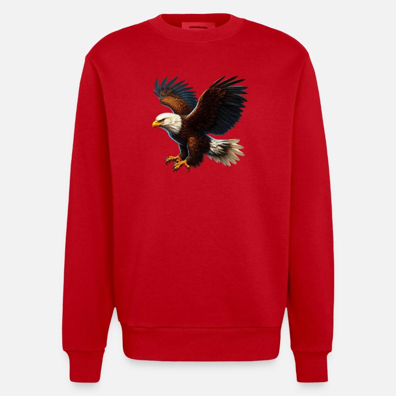 Adler - Heavyweight Oversized Organic Crew Neck Made in EU - Rot