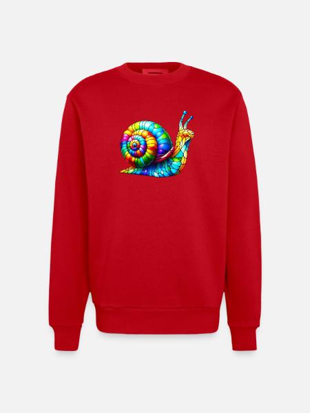 Snail - Heavyweight Oversized Organic Crew Neck Made in EU - red