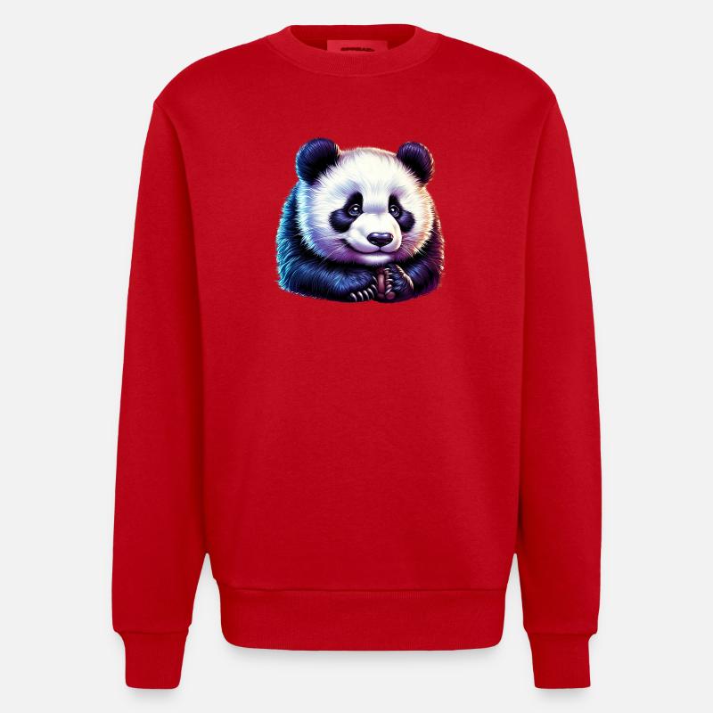 Panda - Sweat bio épais oversize fabriqué en UE - rouge