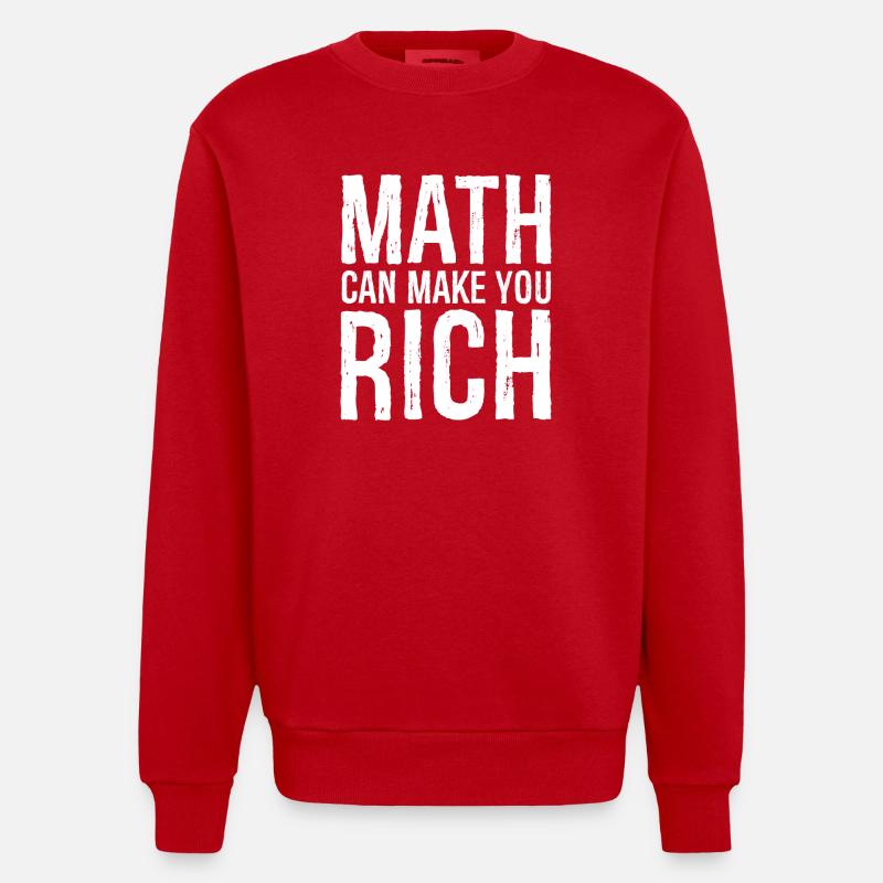 math can make you rich - Sweat bio épais oversize fabriqué en UE - rouge