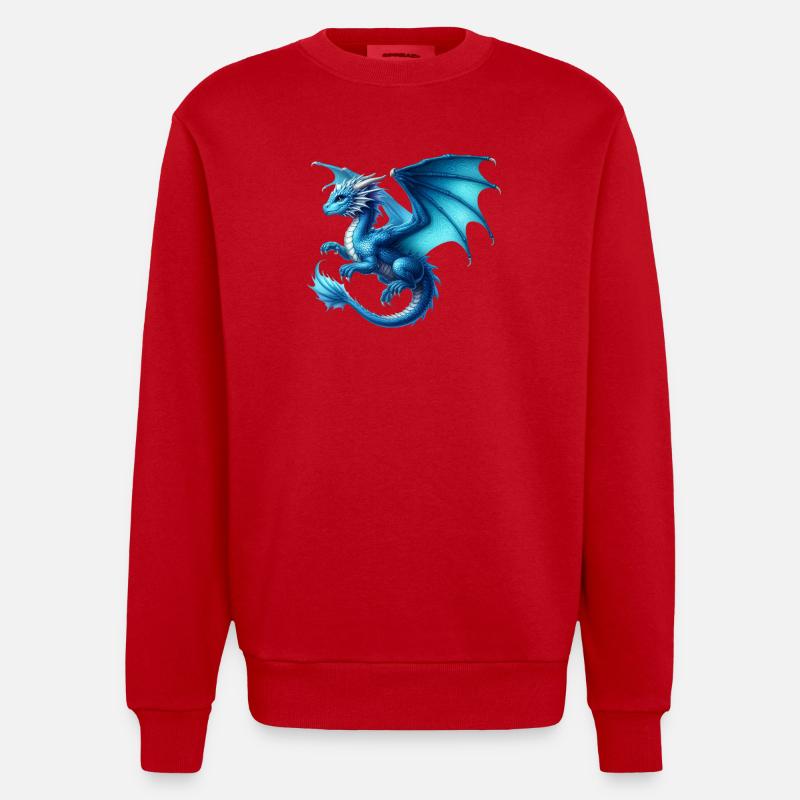 Dragon - Sweat bio épais oversize fabriqué en UE - rouge