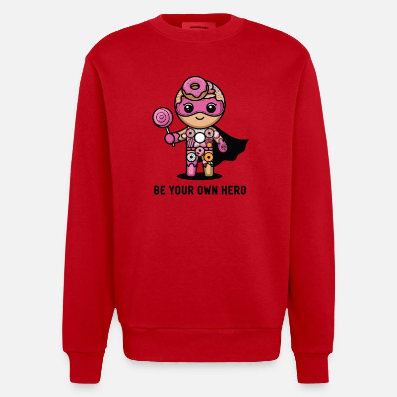Sei dein eigener Helden-Donut-Charakter - Heavyweight Oversized Organic Crew Neck Made in EU - Rot