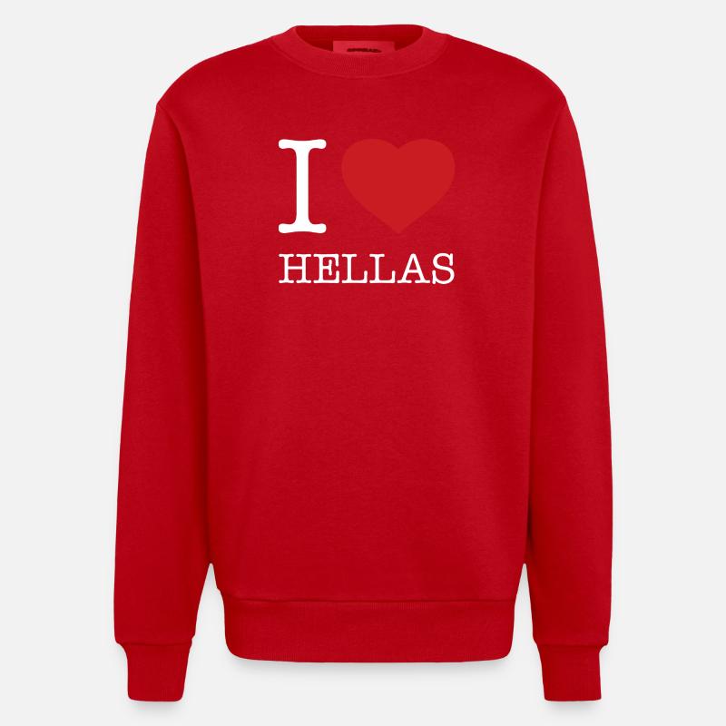 J’ADORE HELLAS Grèce - Sweat bio épais oversize fabriqué en UE - rouge