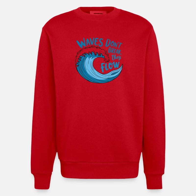 Conception de vagues fluides - Sweat bio épais oversize fabriqué en UE - rouge