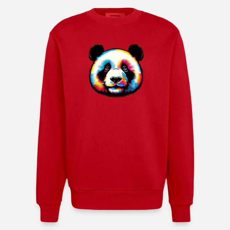 Panda - Sweat bio épais oversize fabriqué en UE - rouge