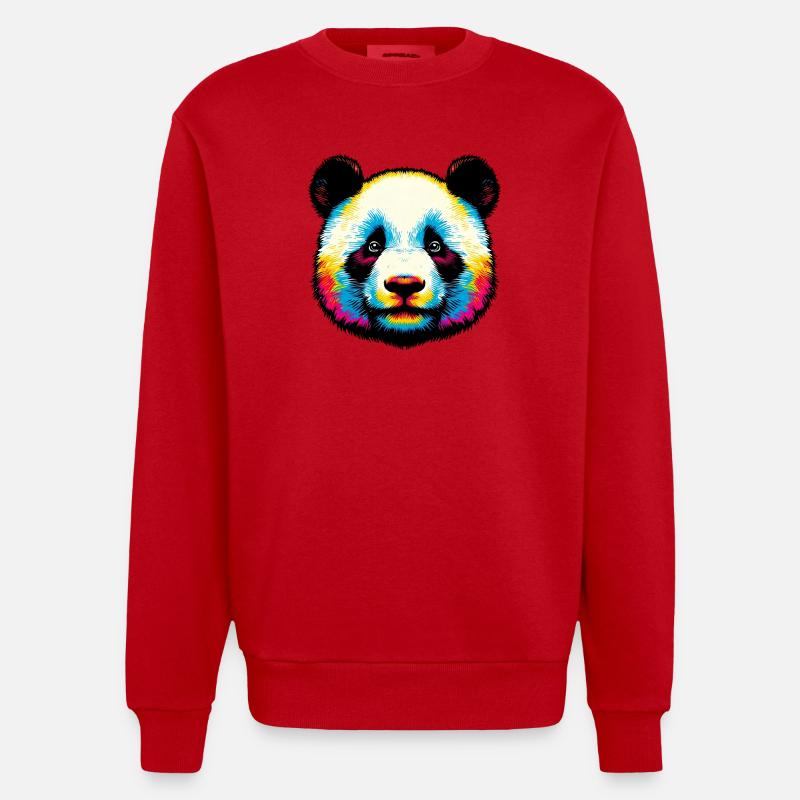 Panda - Sweat bio épais oversize fabriqué en UE - rouge