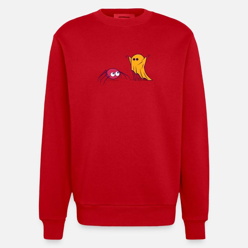 Halloween Spinne Geist Comic Cartoon Comic - Heavyweight Oversized Organic Crew Neck Made in EU - Rot