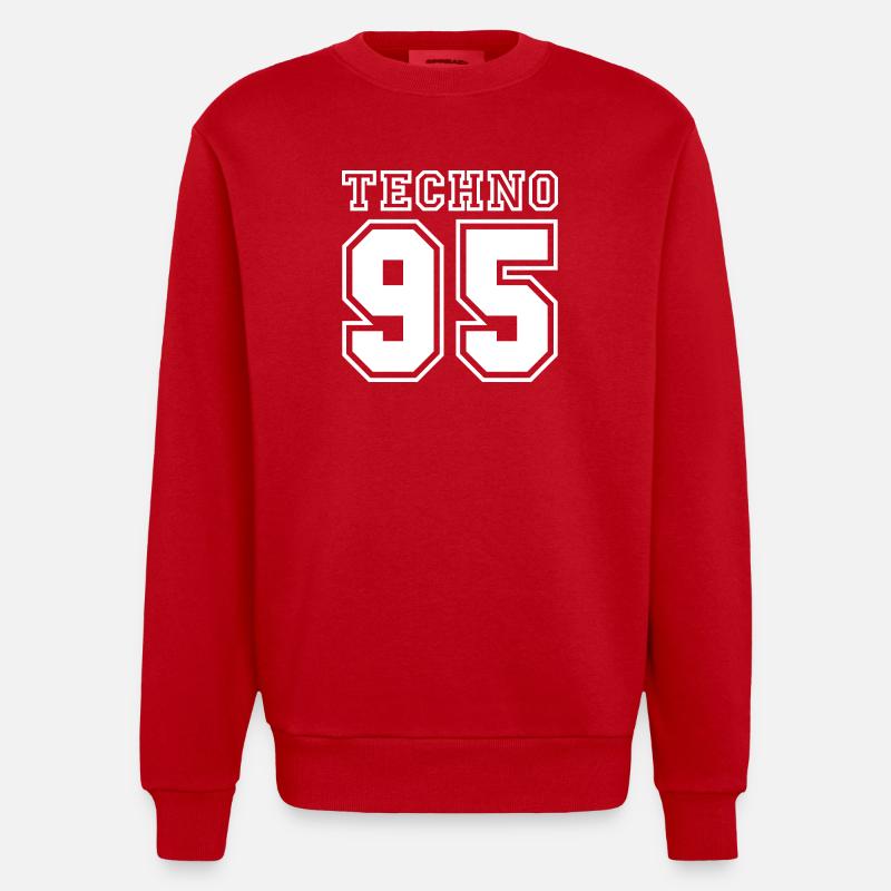 TECHNO 95 - Sweat bio épais oversize fabriqué en UE - rouge