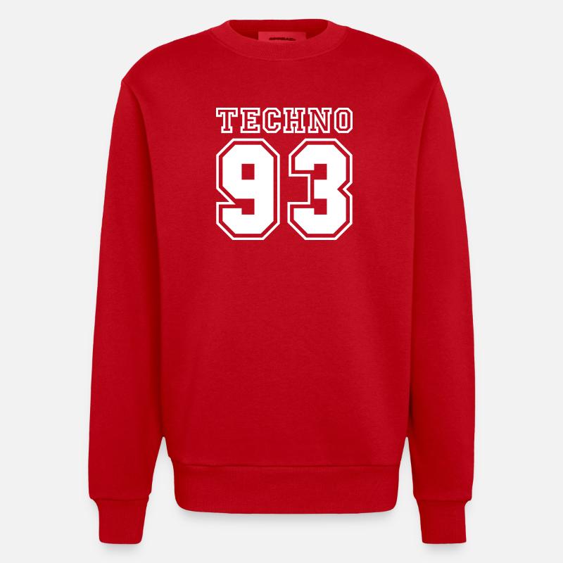 TECHNO 93 - Sweat bio épais oversize fabriqué en UE - rouge
