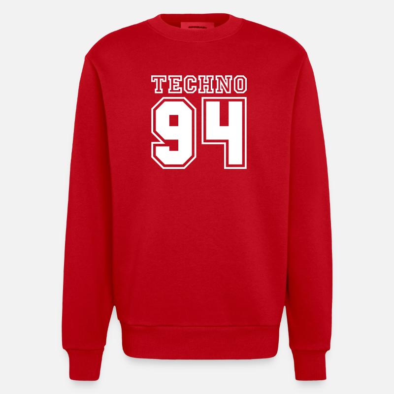 TECHNO 94 - Sweat bio épais oversize fabriqué en UE - rouge