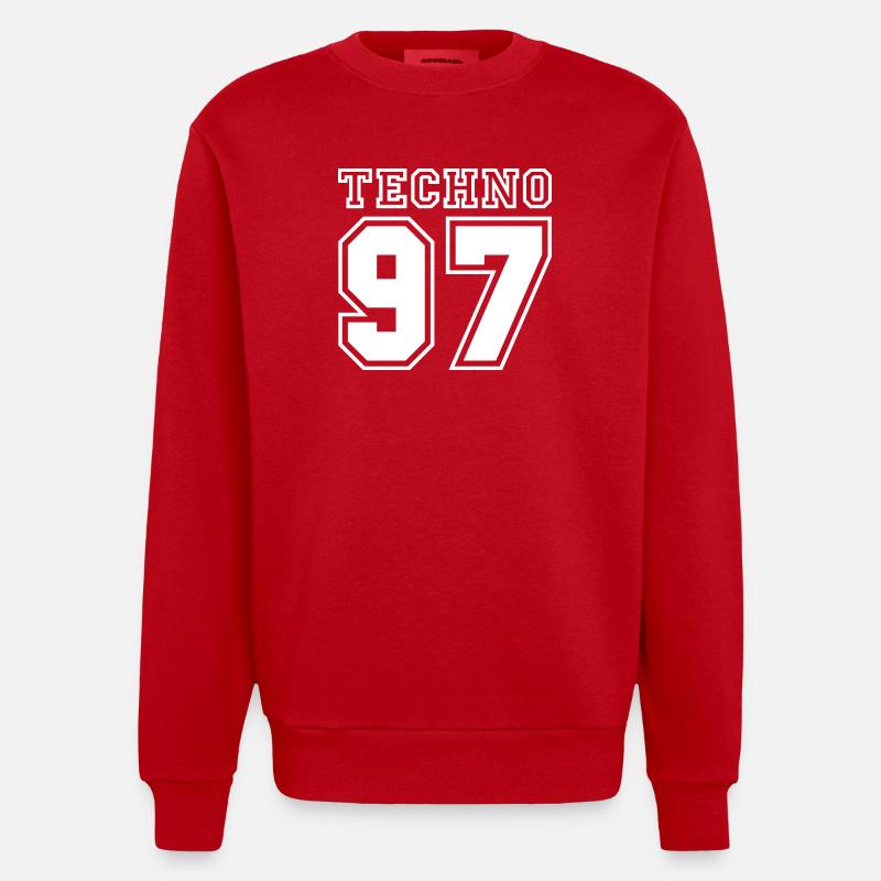 TECHNO 97 - Sweat bio épais oversize fabriqué en UE - rouge