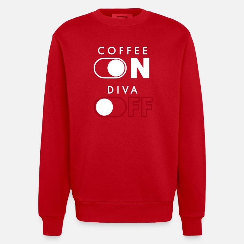 Kaffee Diva - Heavyweight Oversized Organic Crew Neck Made in EU - Rot