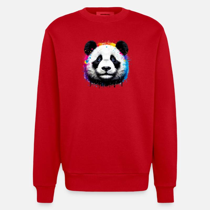 Panda - Sweat bio épais oversize fabriqué en UE - rouge