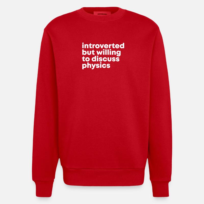 Physics Physics Physics - Heavyweight Oversized Organic Crew Neck Made in EU - red