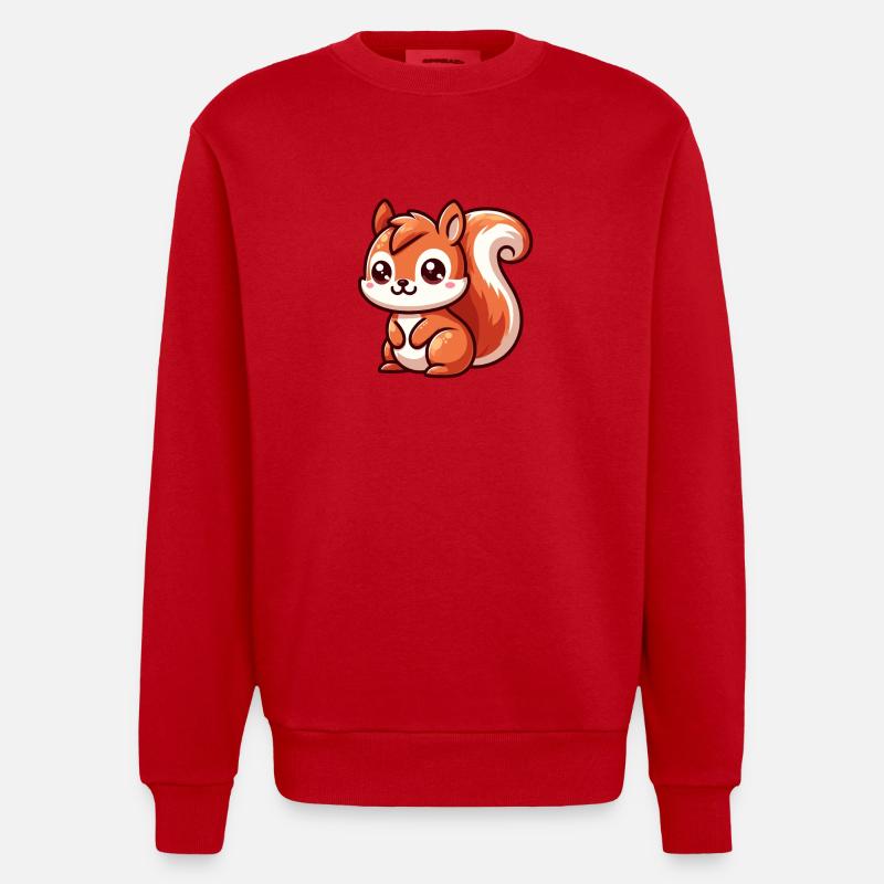 Kleines süßes Eichhörnchen - Heavyweight Oversized Organic Crew Neck Made in EU - Rot