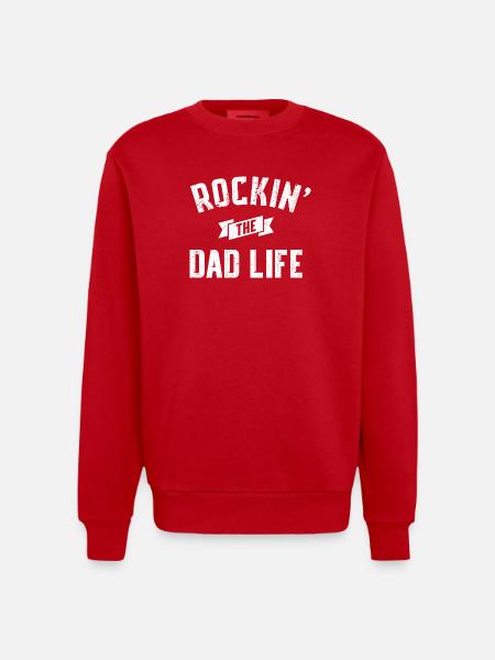 Rockin' Dad Life - Heavyweight Oversized Organic Crew Neck Made in EU - red
