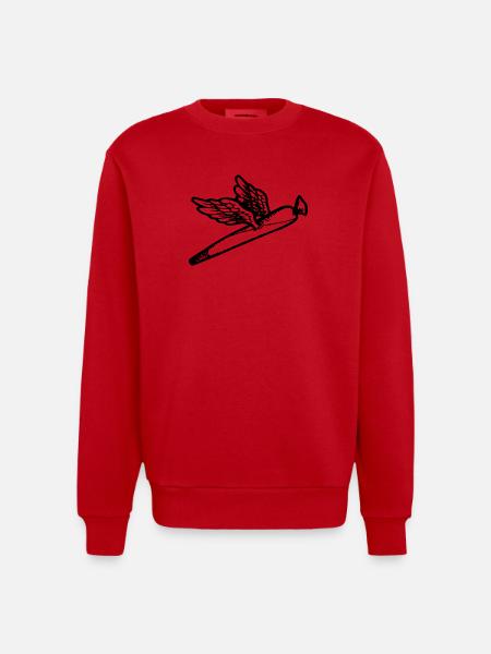 We fly so High - Heavyweight Oversized Organic Crew Neck Made in EU - red