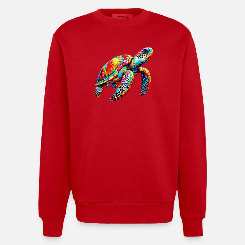 Schildkröte - Heavyweight Oversized Organic Crew Neck Made in EU - Rot